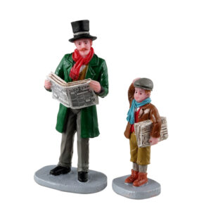 LEMAX MERRY NEWSBOY,SET OF 2