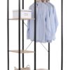 PORTA ABITI CON 3 RIPIANI HAMILTON MET. NR/LEG.TR. NAT. 90X40X166.8CM