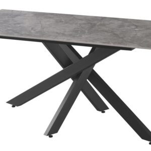 TAVOLO BECKER 180X90X76CM TOP IN CERAM. GR MARM. LUC., GAMBE NERE