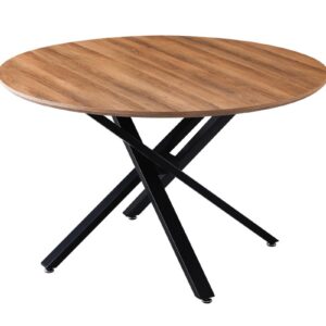TAVOLO ROTONDO JASPER 120X75CM TOP NOCE CON GAMBE NERE