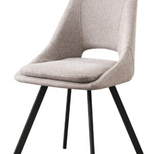 SEDIA IN TESSUTO BEIGE MIRANDA, GAMBE IN MET. NERE DIM. 56X48X85,50CM