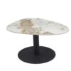 TAVOLINO PLECTRUM 80X60X40CM MARRONE MARMORIZZATO E BASE NERA
