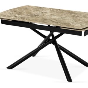 TAVOLO HELSINKI 140(200)X90X76 TOP IN CERAMICA MARRONE LUCIDO