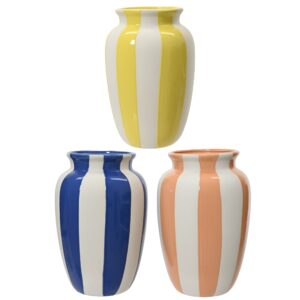 Vaso in porcellana motivo righe colori assortiti
