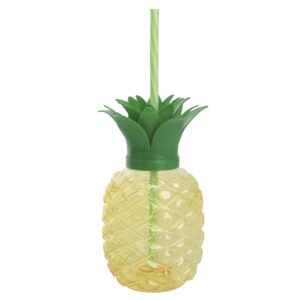 Borraccia in plastica ananas con cannuccia