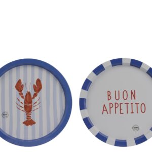 Piatto decorativo in latta rotondo stampa assortiti
