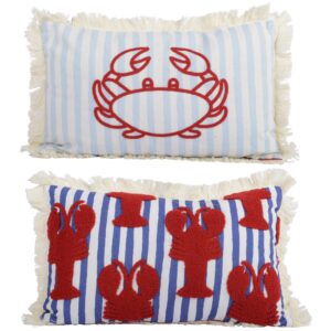 Cuscino in poliestere cotone con ricamo e frange assortiti