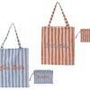 Borsa in poliestere cotone stampa digitale righe colori assortiti