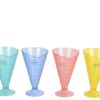 Bicchiere in plastica motivo quadrato colori assortiti