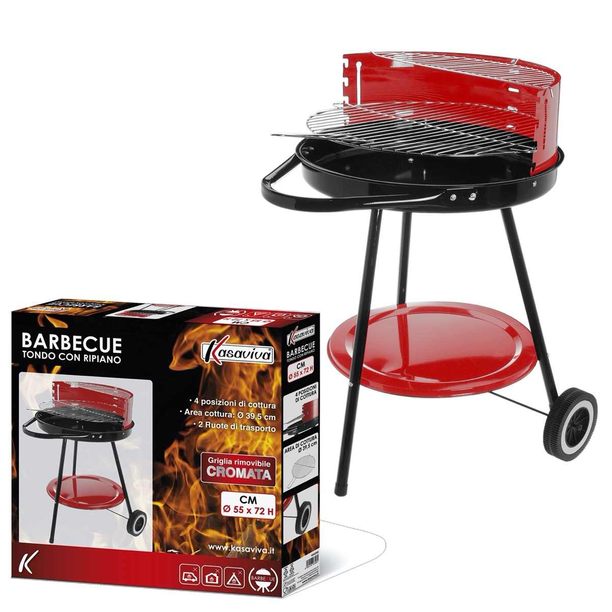 Barbecue tondo cm 55x72 c/ripiano