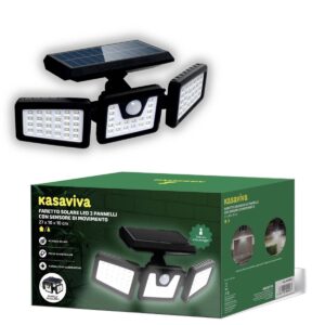 Faretto solare led 3 pannelli