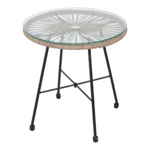 Tavolino rotondo spider ecrù